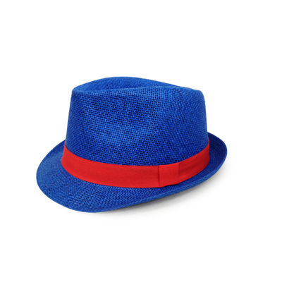 Логотип 56cm Unisex цвета шляпы Trilby Панамы Fedora регулируемого голубого изготовленный на заказ