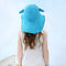 Шляпы UPF 50+ ведра животных анти- УЛЬТРАФИОЛЕТОВЫЕ детей широко наполняются до краев голубой цвет