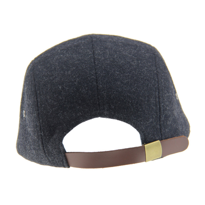 Бамбуковая PU шерсть для кемпинга бейсбольная шапка 5 панель Шляпка Snapback с кожаным логотипом