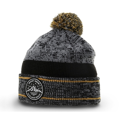 Теплая зима мужская Pom Pom Beanie шляпы косые шапочки с логотипом резинового значка