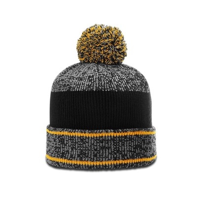 Теплая зима мужская Pom Pom Beanie шляпы косые шапочки с логотипом резинового значка