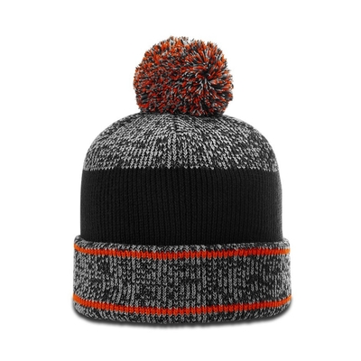 Теплая зима мужская Pom Pom Beanie шляпы косые шапочки с логотипом резинового значка