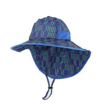ODM полиэстера 50 хлопок Searsucker Upf шляпы пляжа ребенк голубой удя