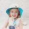 Шляпа ведра предохранения от лета УЛЬТРАФИОЛЕТОВАЯ кругом наполняется до краев 100% полиэстер 46cm для младенцев